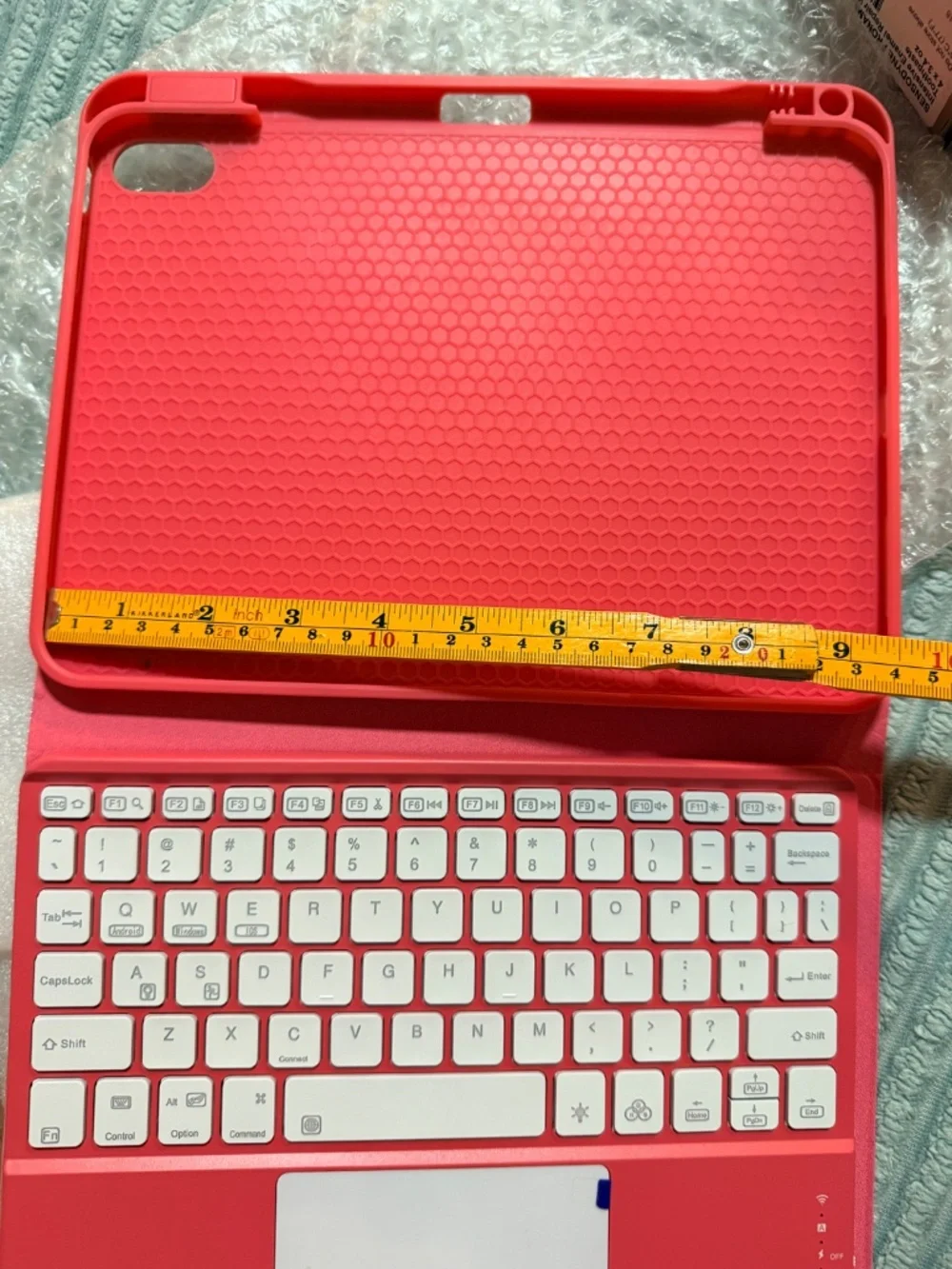 Pink Bluetooth Keyboard Case with Touchpad for Tablet 9-11